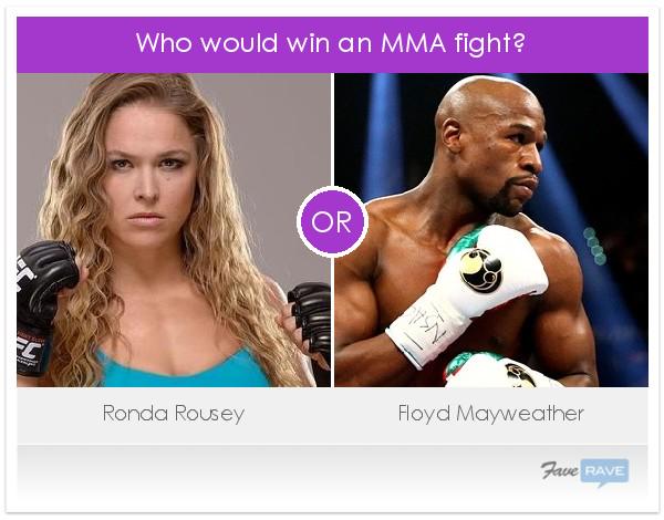 FavePages's tweet image. Rousey v Mayweather: Who would win in an MMA fight? Vote &amp;amp; see results &amp;gt; favepages.com/socialpoll/208