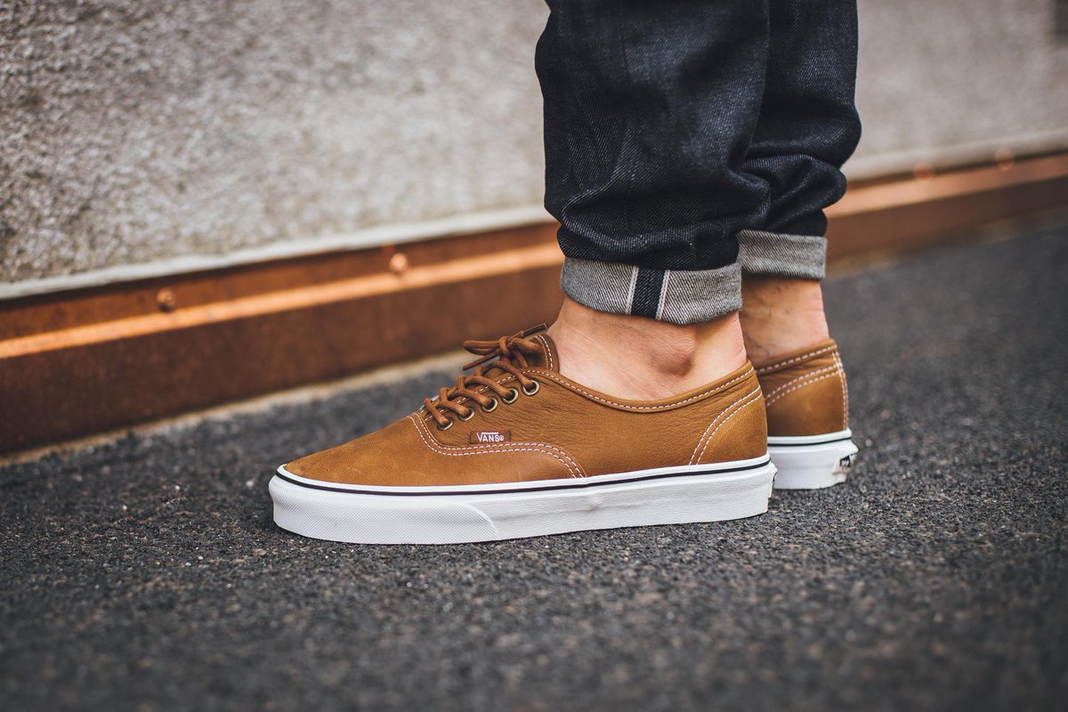 brown leather vans