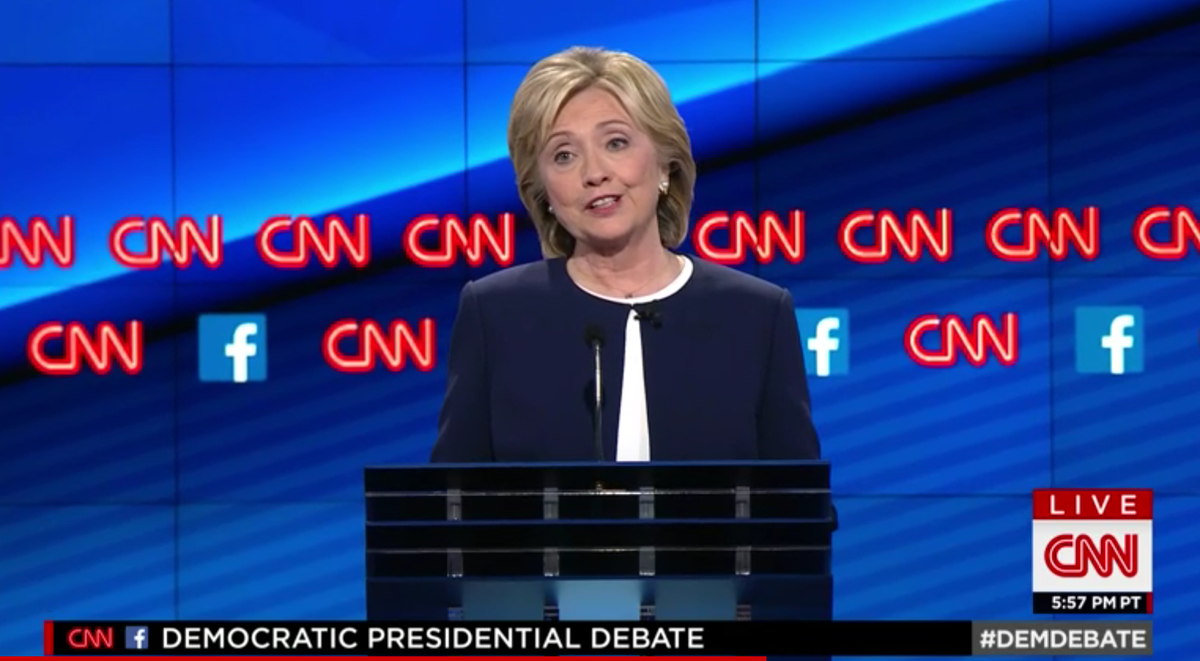 funnyordie's tweet photo. "I'm Hillary Clinton." -Hillary Clinton #DemDebate http://t.co/EknQjUMfzb
