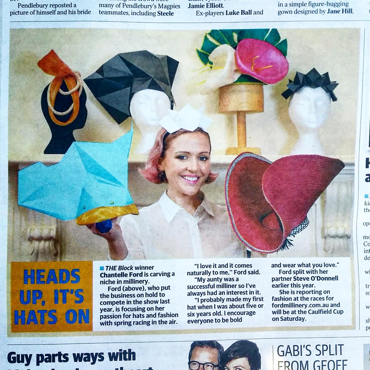 Chantelle Ford (@chantellefordau) on Twitter photo Today's <a href="/theheraldsun/">Herald Sun</a>: <a href="/FordMillinery/">FORD MILLINERY</a> #hats galore! (And my mug in a #crown) #springracing #millinery #caulfieldcup Today's <a href="/theheraldsun/">Herald Sun</a>: <a href="/FordMillinery/">FORD MILLINERY</a> #hats galore! (And my mug in a #crown) #springracing #millinery #caulfieldcup