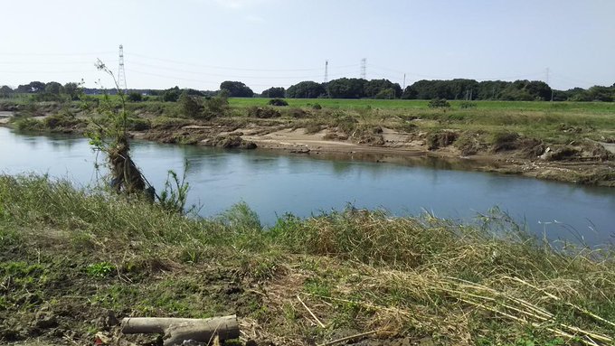 若宮戸の鬼怒川溢水地点に行きました Togetter