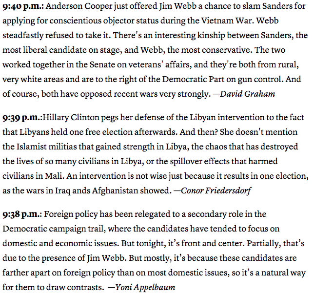 TheAtlantic's tweet image. Here's some of the great analysis of the debate from our liveblog. Follow along here: theatln.tc/1QpJySi