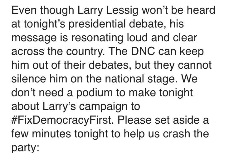 mathildeyvert's tweet image. #DemDebate #lessig2016 #LetLessigDebate