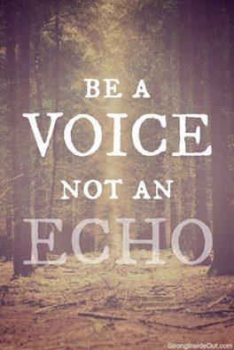 CayeStreet's tweet photo. Always be a voice, not an echo. http://t.co/C0gDGIa2vo