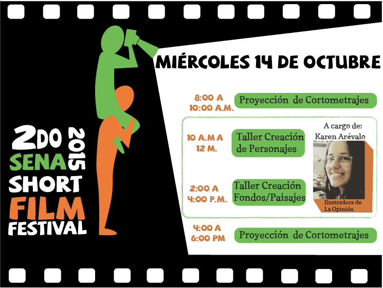senashortfilm's tweet photo. Programación del #2SSFF
Talleres de #Ilustración
#Fotografía
#Cortometrajes en #Cúcuta
¡Los esperamos! http://t.co/GkaXmW0TCn