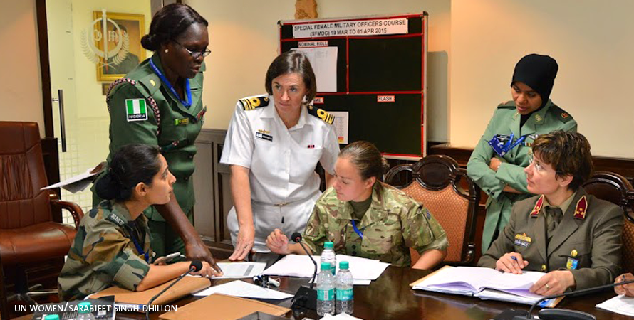 UN_Women's tweet photo. Women peacekeepers in India work to end gender-based violence http://t.co/LDFpLpxBuU #1325at15 http://t.co/0CLMMhfryj