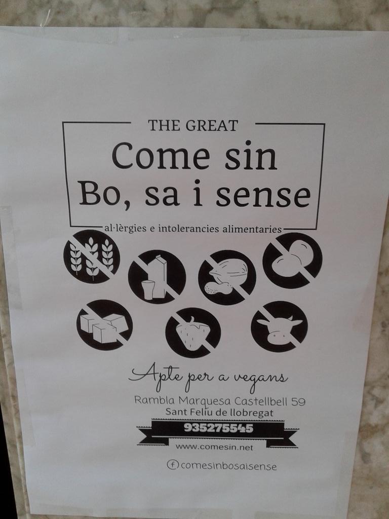 COMESINSTFELIU's tweet photo. Sin gluten - sin lactosa - sin huevo - sin soja - sin frutos secos - veganos - diabéticos #comesin #santfeliu http://t.co/u6hc3r4fZq