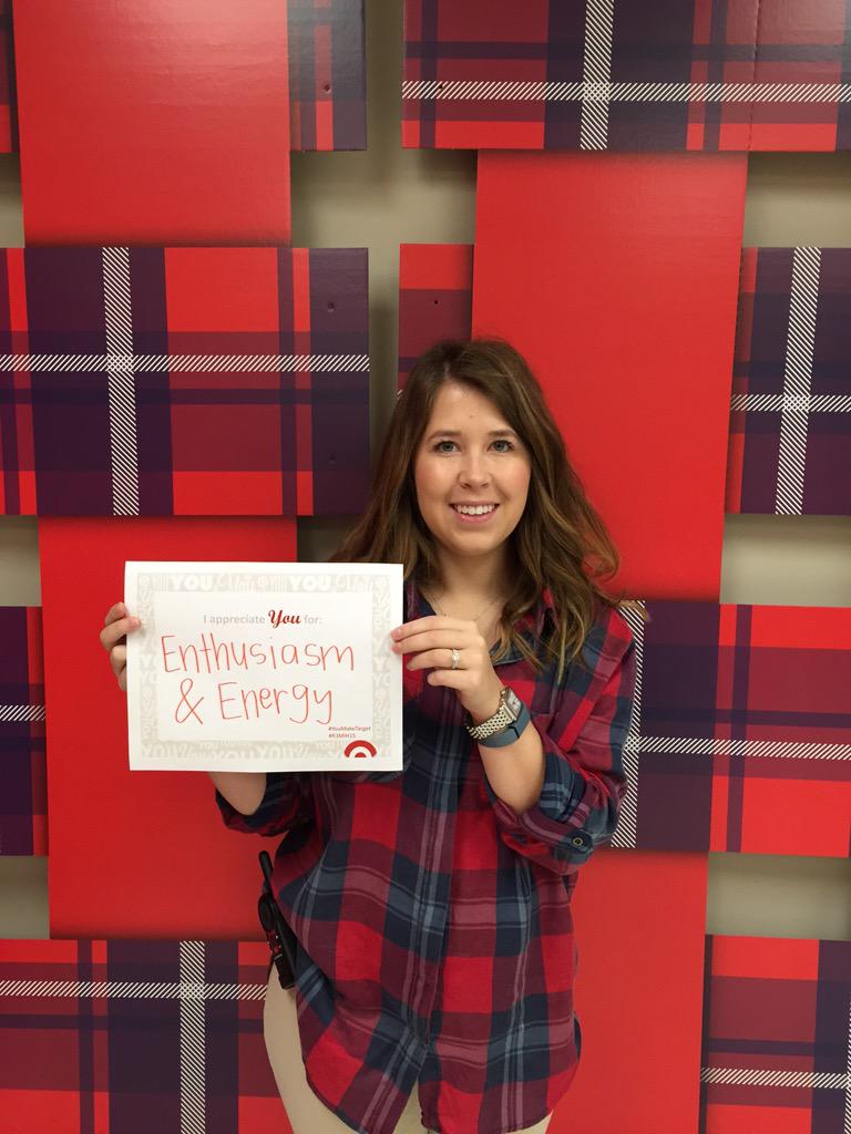 I appreciate <a href="/bradw_taylor/">Brad Taylor-White (he/him)</a> for his... Enthusiastic &amp; energizing leadership! #YouMakeTarget #R3MIH15