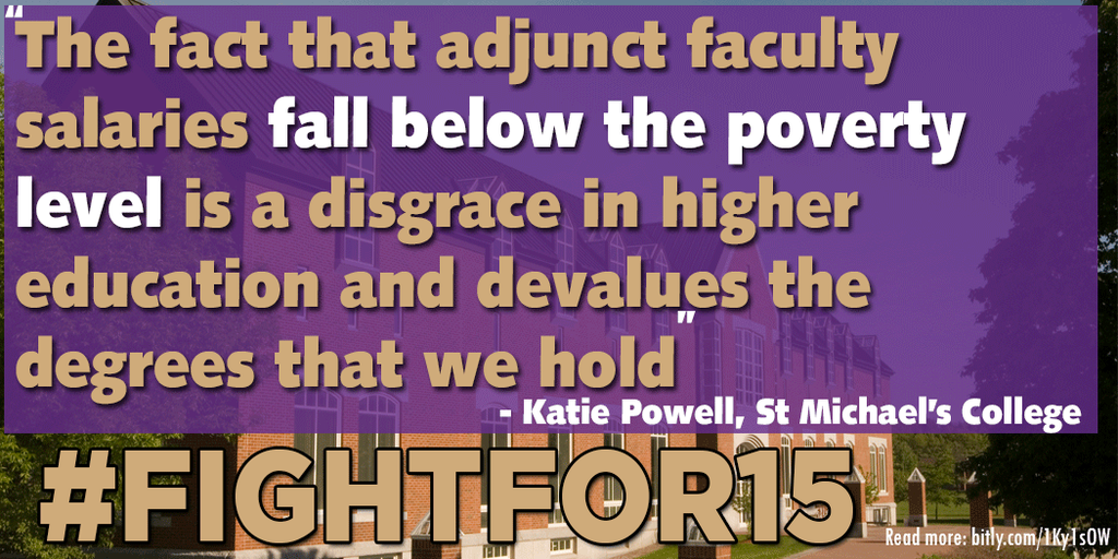 chifightfor15's tweet photo. Why Is College So Expensive if Professors Are Paid So Little? http://t.co/BEhiUPatrW  via @meeshellchen #FightFor15 http://t.co/rpgcctrDS4