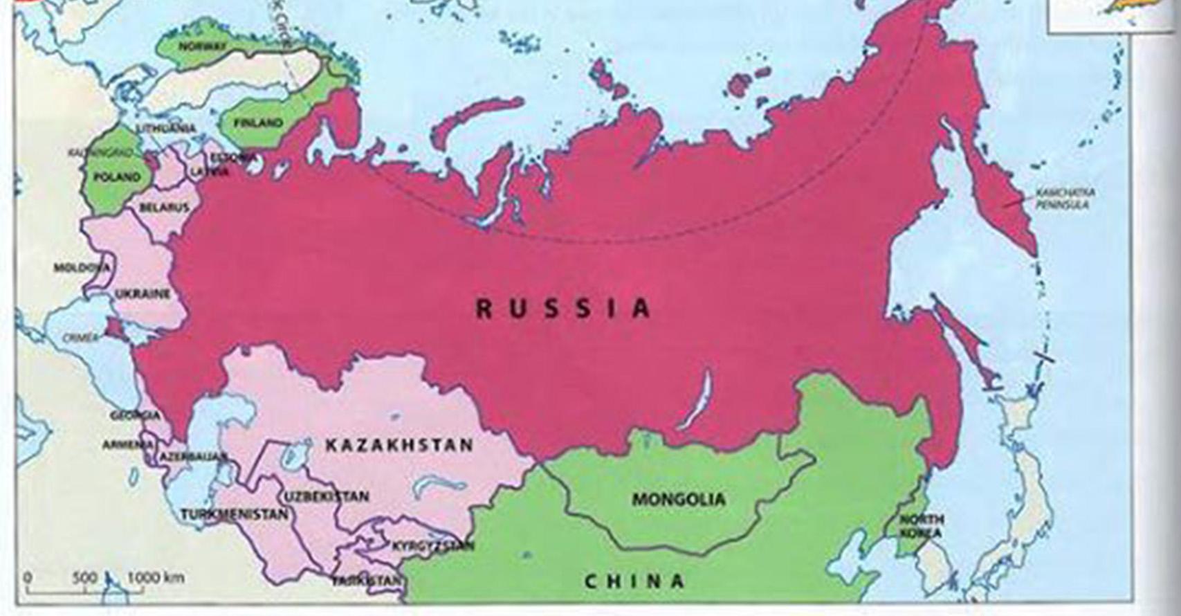 Россия на карте мира границы России