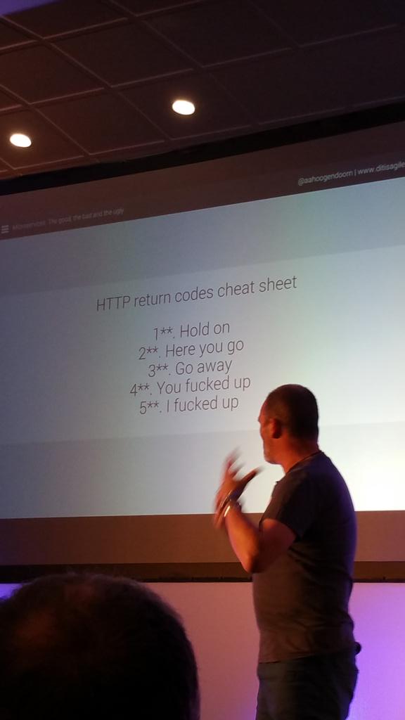 keirkettle's tweet image. Http return code cheat sheet by @aahoogendoorn at #softwarearchitect2015