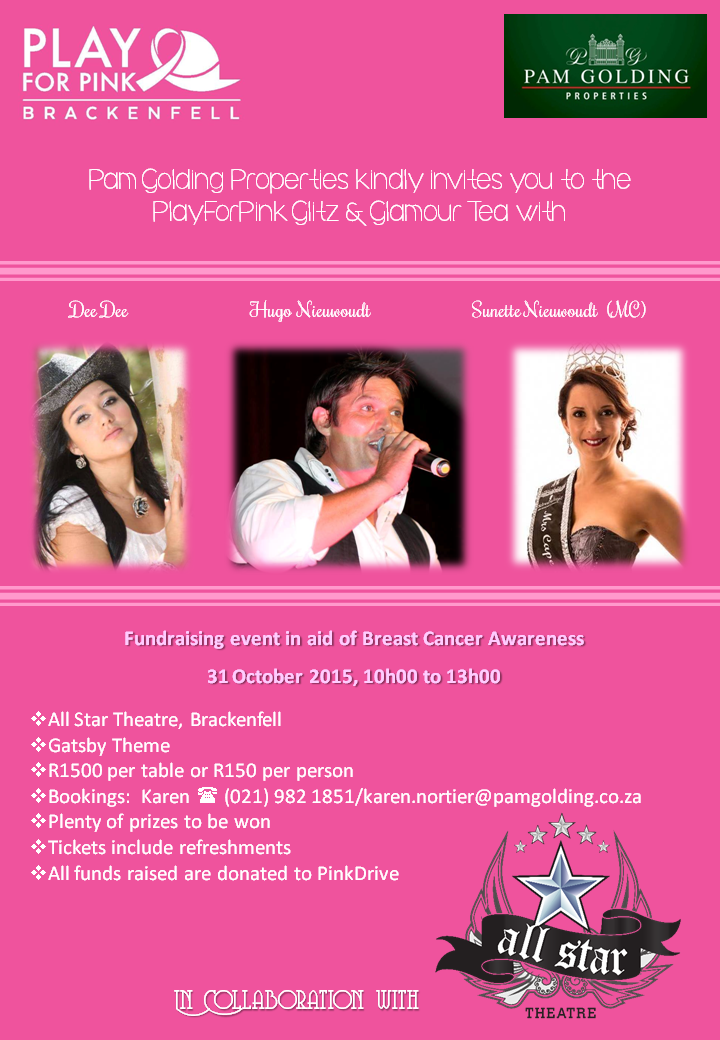 Book now for the event <a href="/ThePinkDrive/">The Pink Drive</a> <a href="/Play4Pink/">PlayForPink</a> <a href="/SunetteNieuwoud/">Sunette Nieuwoudt</a> #breastcancerawareness #pamgolding #play4thepink