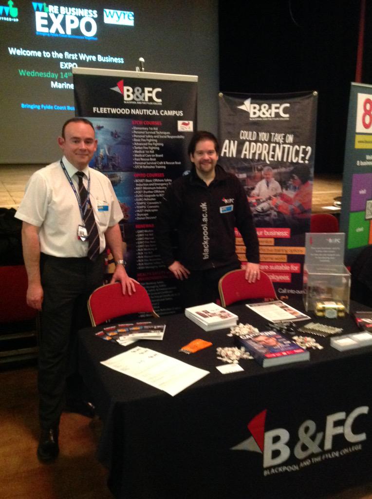 Here at the #wyreexpo in the Marine Hall, visit <a href="/b_and_fc/">Blackpool and The Fylde College</a> for info on apprenticeships, courses and more