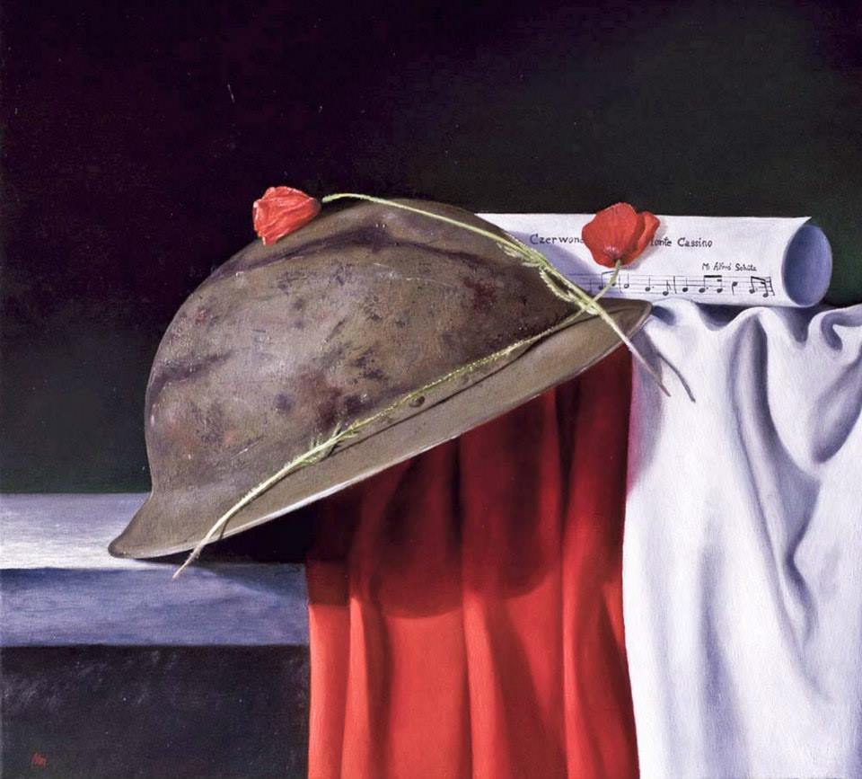 BrunellaNeri's tweet photo. " Memories" 
Oil on canvas, 50*50cm

In honor of all the Polish soldiers fallen in Montecassino battle. http://t.co/vHLi7U4xeq