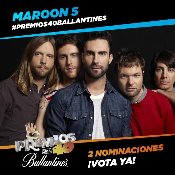 Los40's tweet photo. -@maroon5 tiene 2nominaciones en los #Premios40Ballantines Entérate de cuáles! http://t.co/5SkYcX601W #XaviEnLos40 http://t.co/WUMnKJduXN