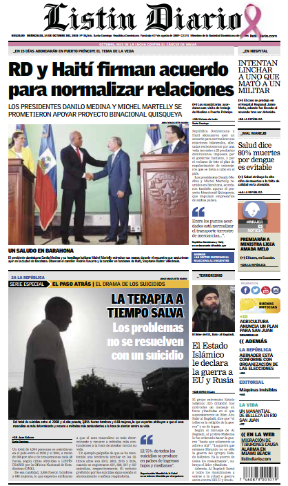 ListinDiario's tweet image. Compartimos con ustedes la portada de nuestro periódico impreso, este miércoles 14 de octubre. #ListínDiario