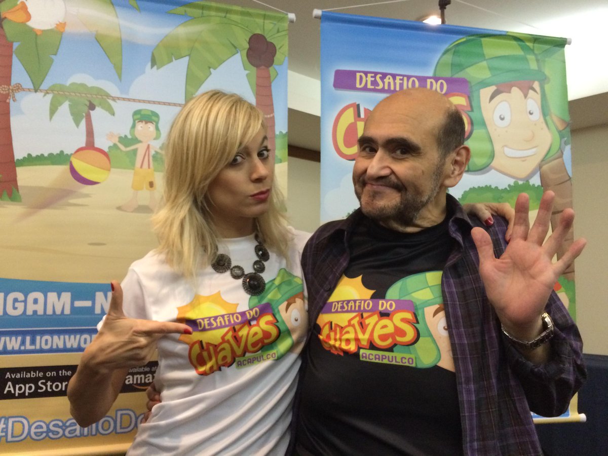 DesafioDoChaves's tweet photo. Bianca @biancajhordao e Edgar Vivar @varedg na tarde de lançamento do #DesafioDoChaves! http://t.co/hIQvGkqTHJ http://t.co/rrdpeHHHMl