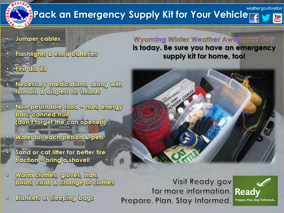 NWSRiverton's tweet photo. You've seen this before! Take some time tonight & get your Emergency Supply Kits ready! #WWWAD #wywx http://t.co/lFT0B2y54L