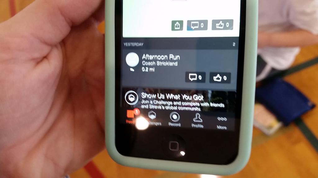 MMSPEdept's tweet photo. #25milechallenge Madras students logging laps on their Strava app and on paper. #mmspe #mmseagles #fastestlap http://t.co/LAA9qEW2Ng