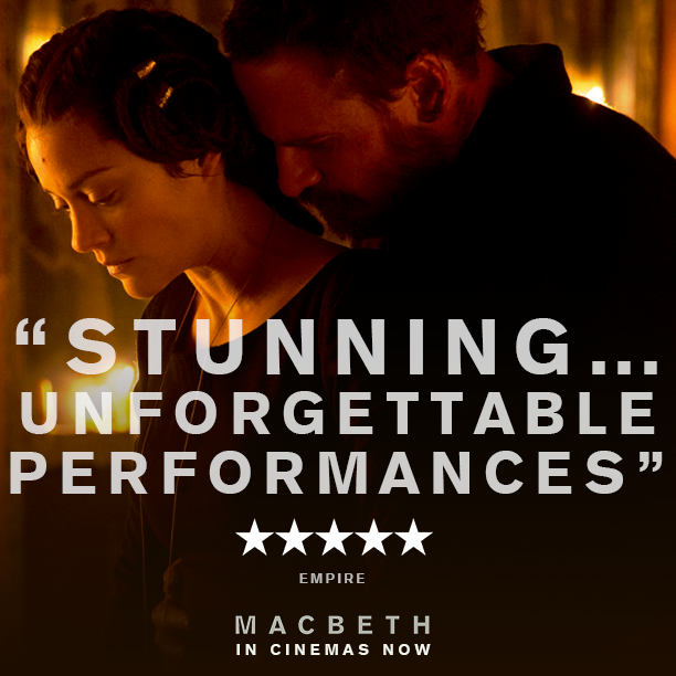 macbeth_movie's tweet photo. #MichaelFassbender and #MarionCotillard deliver "unforgettable performances" in #Macbeth. http://t.co/bQcxJuOdKr http://t.co/4Zyaq0NKKV