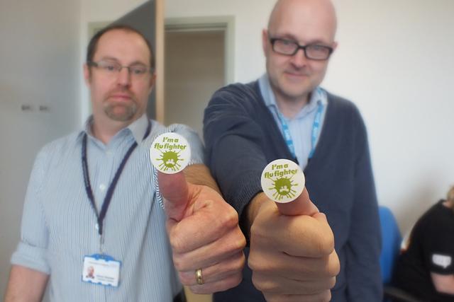 Simon and Steve are two of our dietitians and now #flufighters - they encourage other colleagues to do the same!