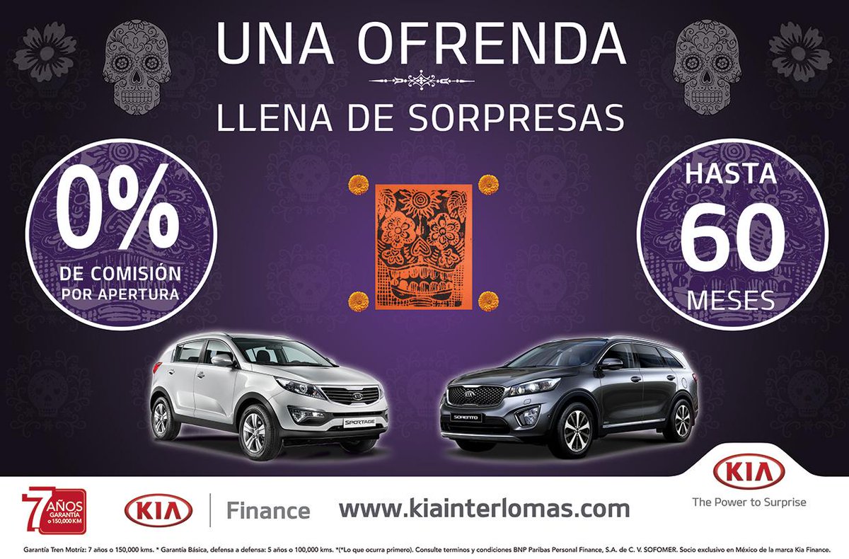 Olvídate de la comisión por apertura, aprovecha nuestras promociones y estrena tu nuevo #KIA cuanto antes.