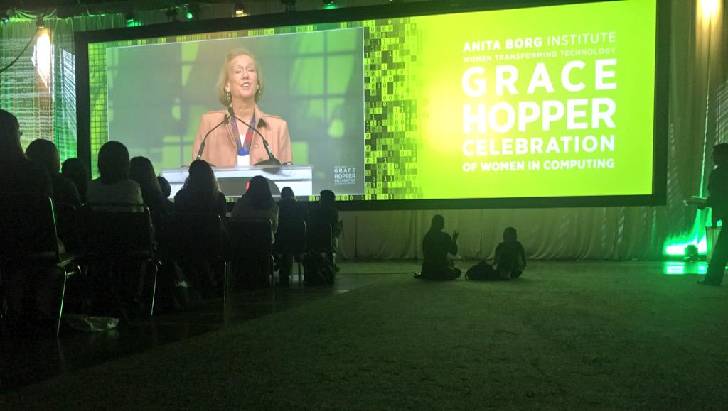 ghc's tweet photo. This is our time to celebrate, this is #OurTimeToLead. -@TelleWhitney #GHC15 #WomenInTech http://t.co/wXuyQ4BzYu