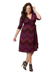 Curvety's tweet photo. Kiyonna All Work and Play Wrap Dress in Pink Multi Print http://t.co/n2V0E6gvmc http://t.co/6akWq5BQDv