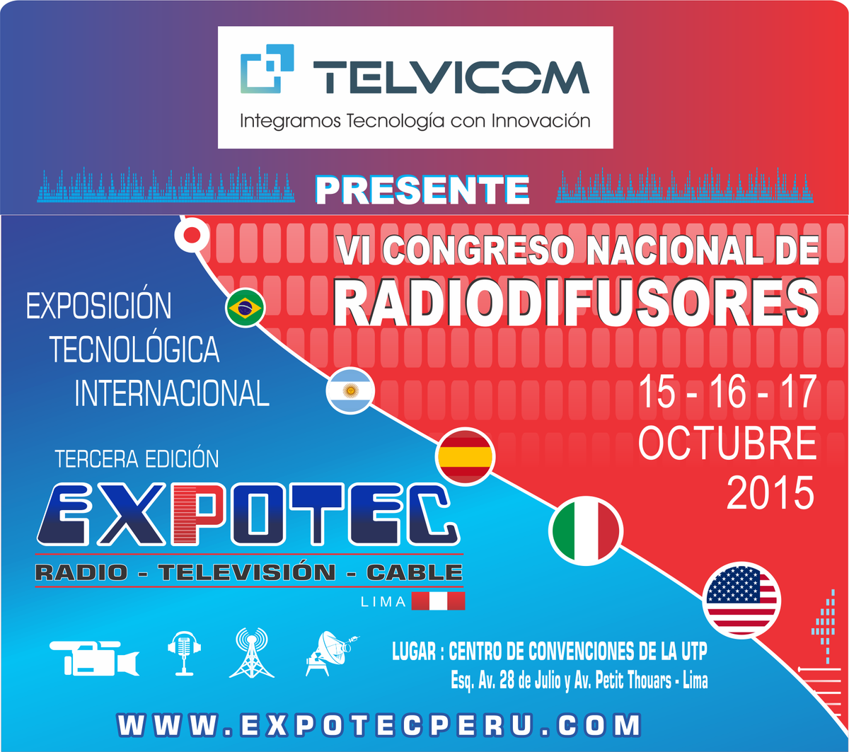 Telvicom's tweet photo. Este 15, 16 y 17 de octubre #TELVICOM estará presente en el #EXPOTEC2015. Visítanos en los stand A13 - A14. http://t.co/YqVbYzklUI