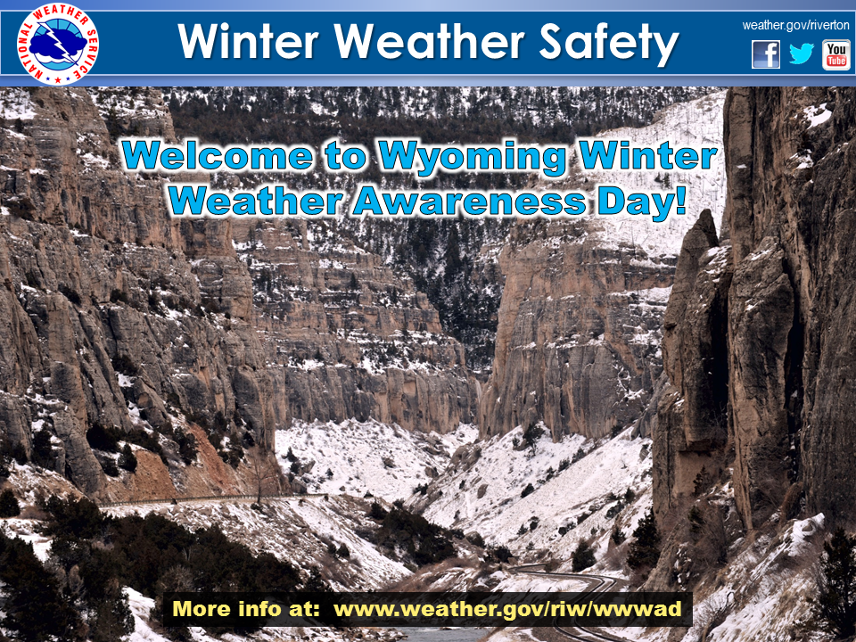 NWSRiverton's tweet photo. Welcome to Wyo. Winter Wx Awareness Day! Follow us for important wintertime tips! #wywx #WWWAD http://t.co/ZYJmit2SXA