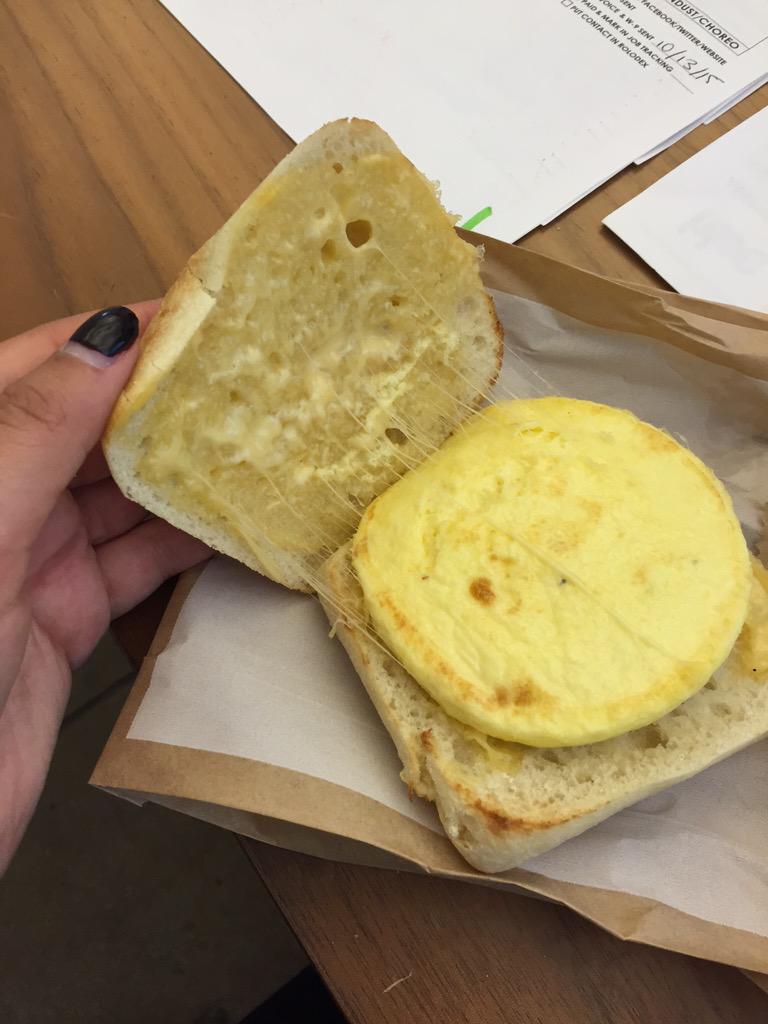 emwatz's tweet photo. When you order a bacon Gouda and there is no bacon... @Starbucks http://t.co/9fHLRp3Tbo