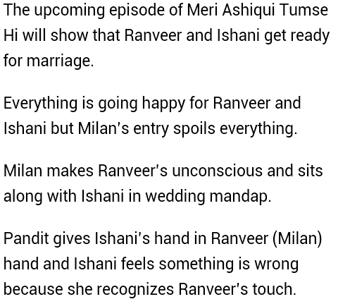 Rohitkeshari10's tweet photo. @_MeriAashiqui_ #SploierAlert #Upcoming. Groom swapping drama in Ranveer and Ishani’s marriage Upcoming Episode. http://t.co/Kp5kdefPdV