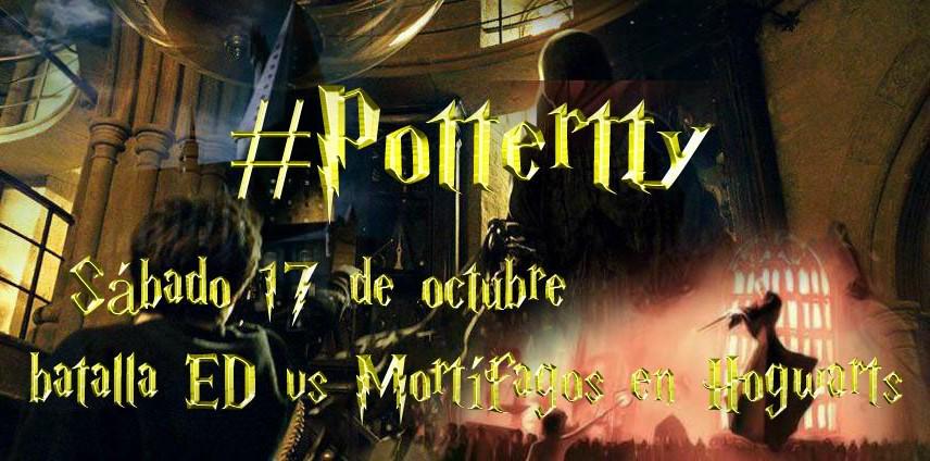 Batalla entre el Ejército de Dumbledore y los Mortífagos, con Hogwarts como escenario. Este sábado, en #Pottertty.