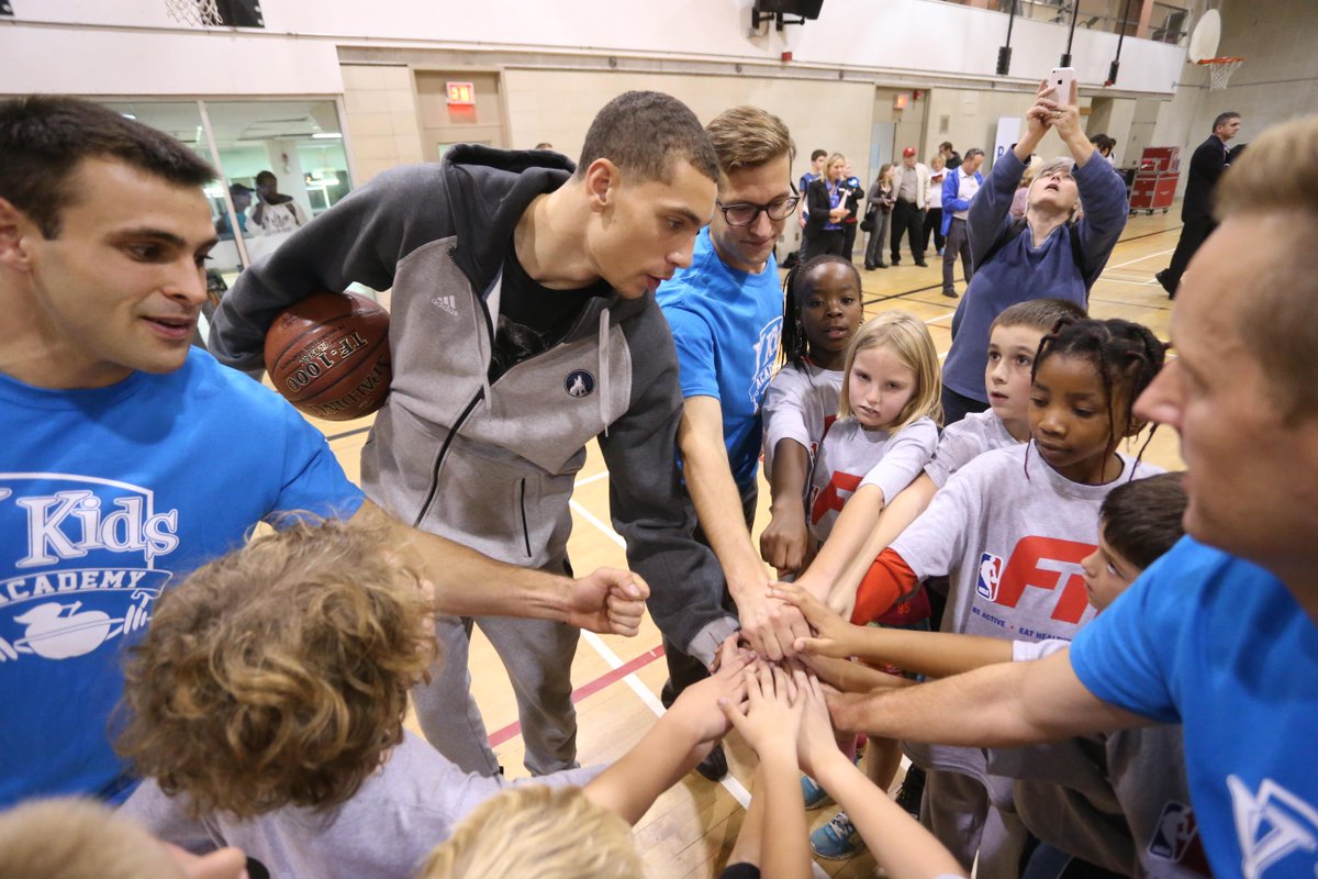 nbacares's tweet photo. #NBACanadaSeries: @Timberwolves @22wiggins &amp; @ZachLaVine joined @Raptors @Cory_Joe at Taggart Family @YMCA! http://t.co/VHRIzcGgyM