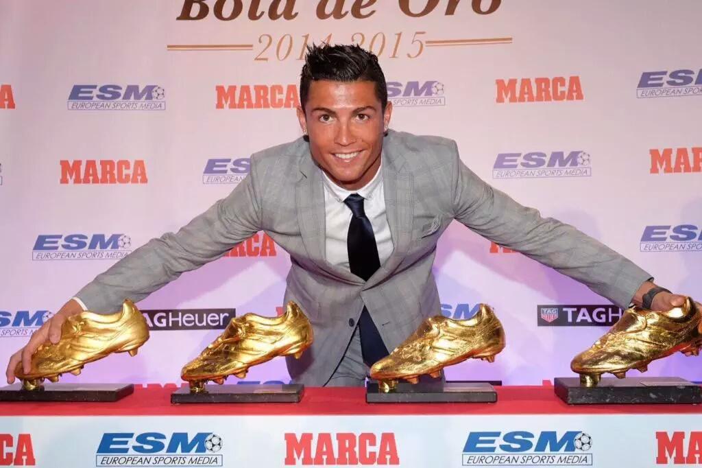 cr7 gold boots