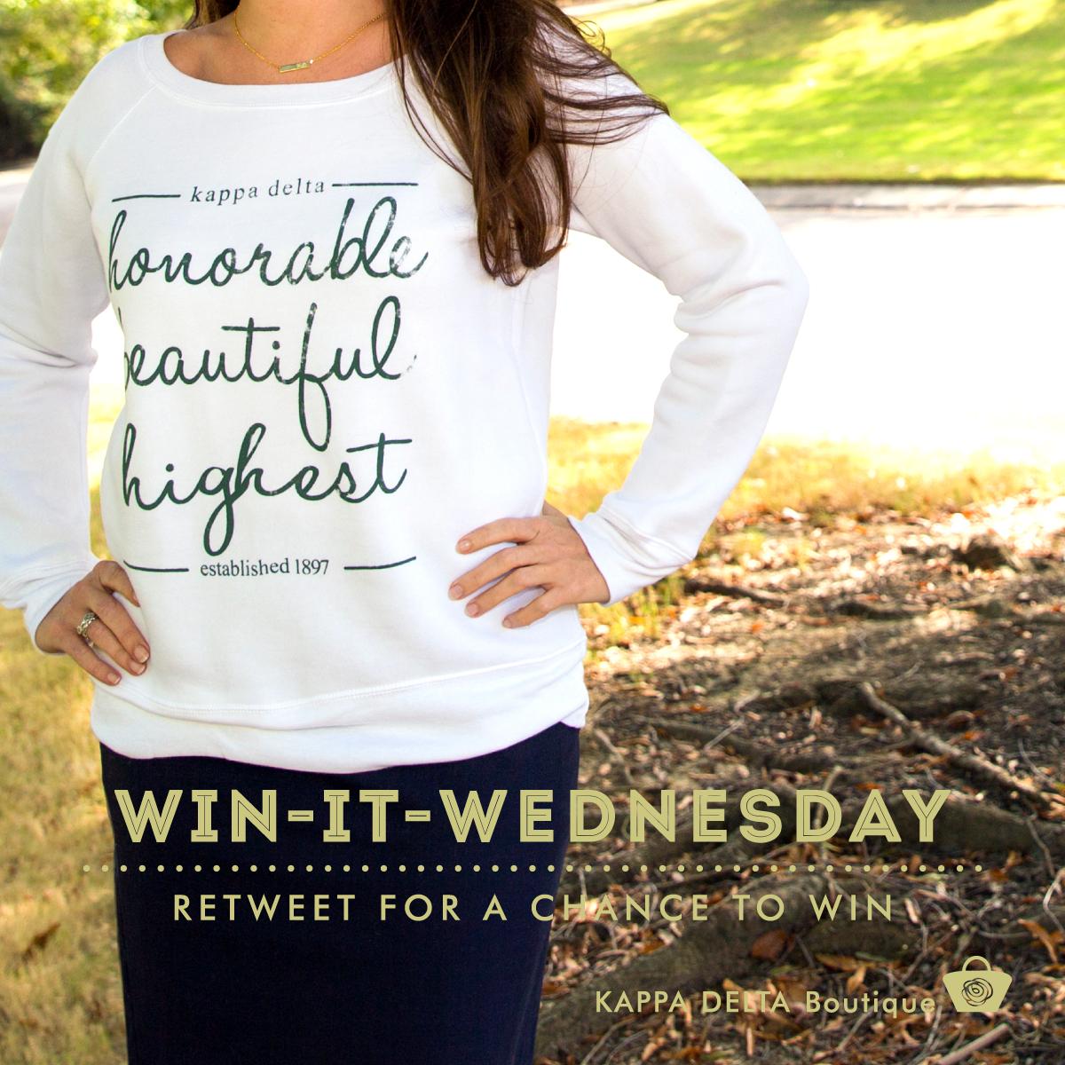 KappaDeltaHQ's tweet photo. Ready for Win-It-Wednesday?! RT for a chance to win this white honorable sweatshirt from the KD Boutique. #GoKD http://t.co/WILdQfsNV6