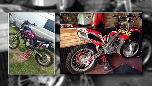 NorfolkPolice's tweet image. Have you seen these motocross bikes which were stolen in a burglary in Tilney St. Lawrence? - ow.ly/TowJ6