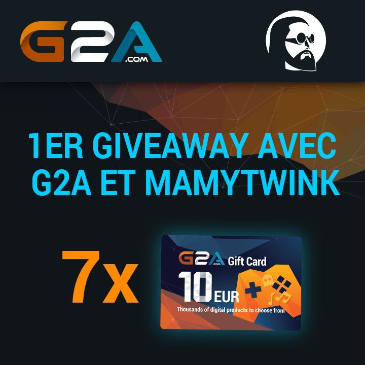 mamytwink's tweet photo. Concours : follow @G2A_FR et @mamytwink + RT ce tweet. 7x10€ de cartes cadeaux G2A à gagner ! Jusqu'à vendredi midi. http://t.co/Oyi71sO7jy
