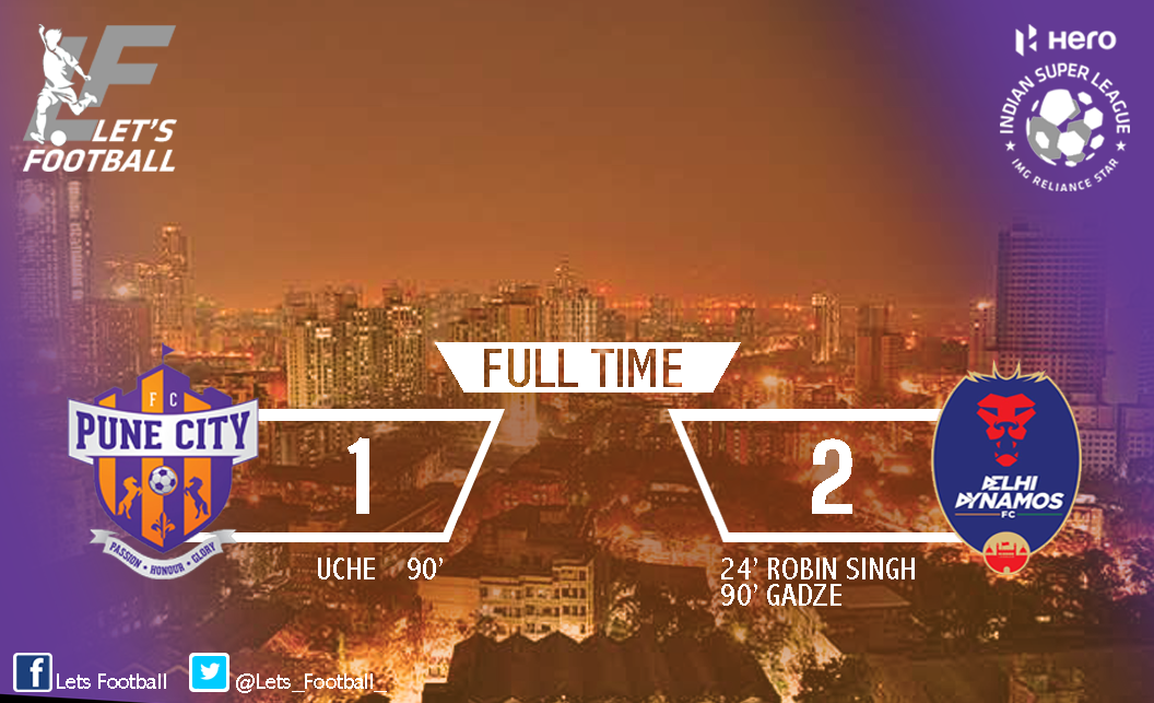 Lets_Football_'s tweet photo. @FCPuneCity goes down at home, Good to see some more power packed football from @DelhiDynamos 
FT Score #FCPC 1-2 #DD http://t.co/QkqSumtyDa