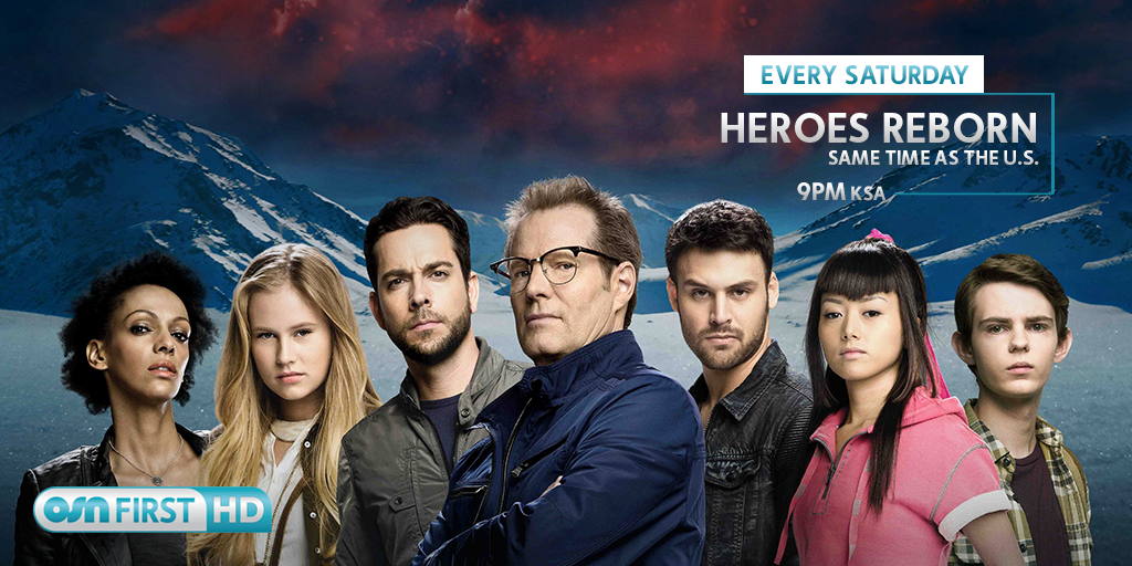OSNplus's tweet photo. Mini-series, maximum entertainment. Watch @heroes Reborn, every Sunday, 21:00 KSA, on #OSNFirstHD. http://t.co/ghvVS86vQ3
