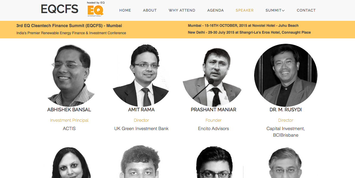 PrashantManiar's tweet photo. Looking fwd to sharing "#investors perspective" at EQ's #cleantech #finance Summit at on Oct. 16, 2015, Novotel Juhu http://t.co/3RikdOcjYe