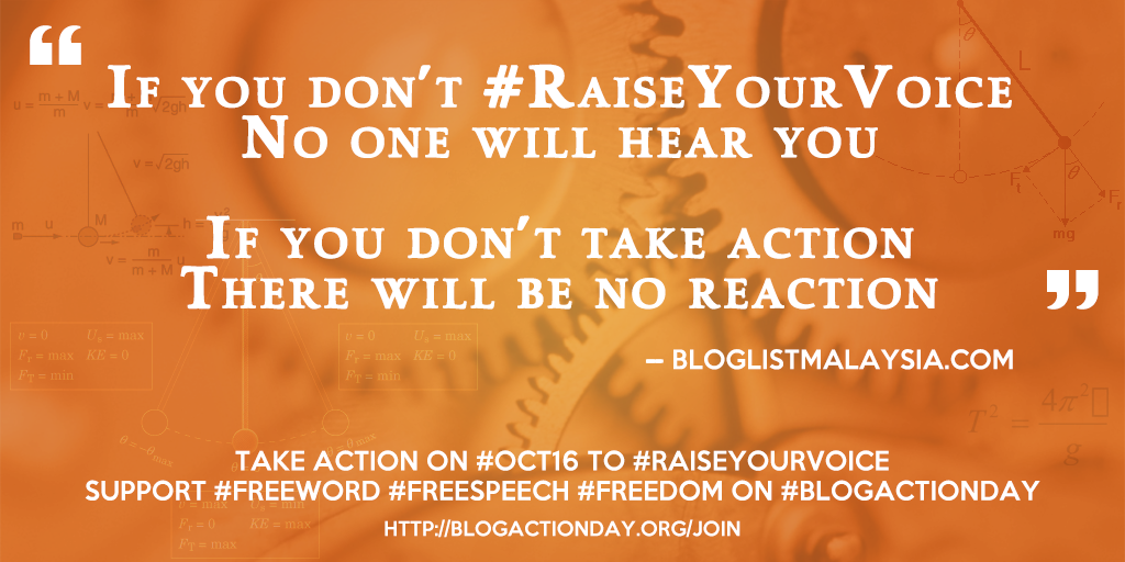bloglistmy's tweet photo. If you don't #raiseYourVOICE no one will hear you. Take action on #BlogActionDay by joining @blogactionday12 #RETWEET http://t.co/LEuPGFMJgh