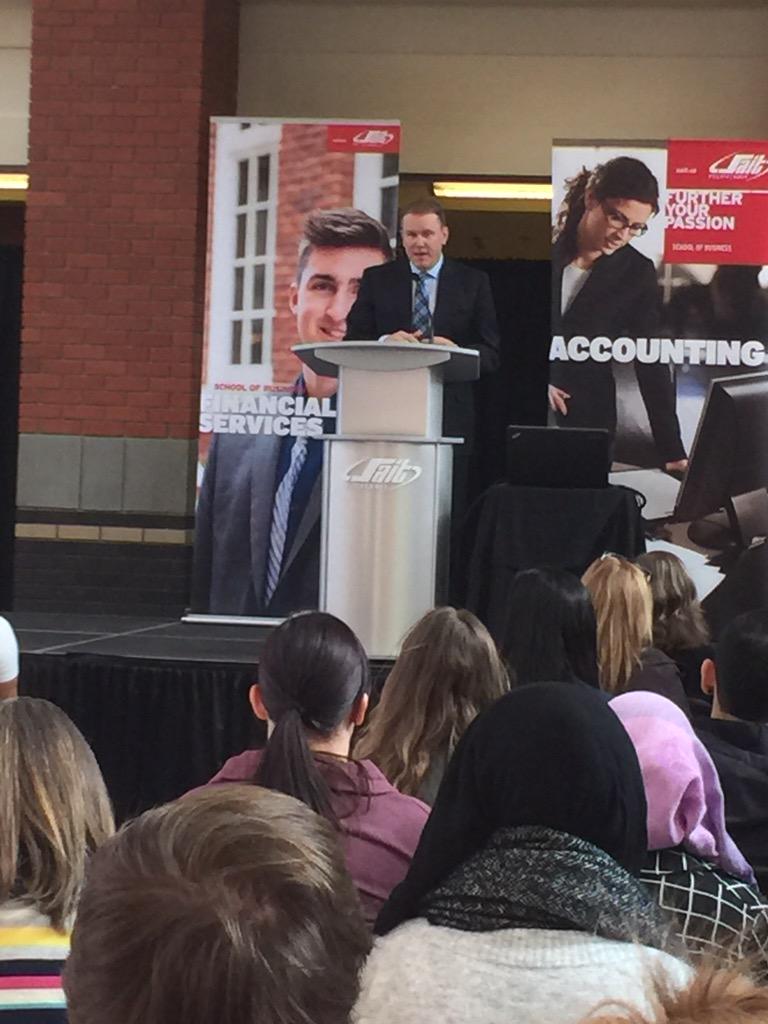 TheDeepster's tweet image. Watching from @dmowat_atb from @atbfinancial share his wisdom with a full audience #ExecSeriesSAIT