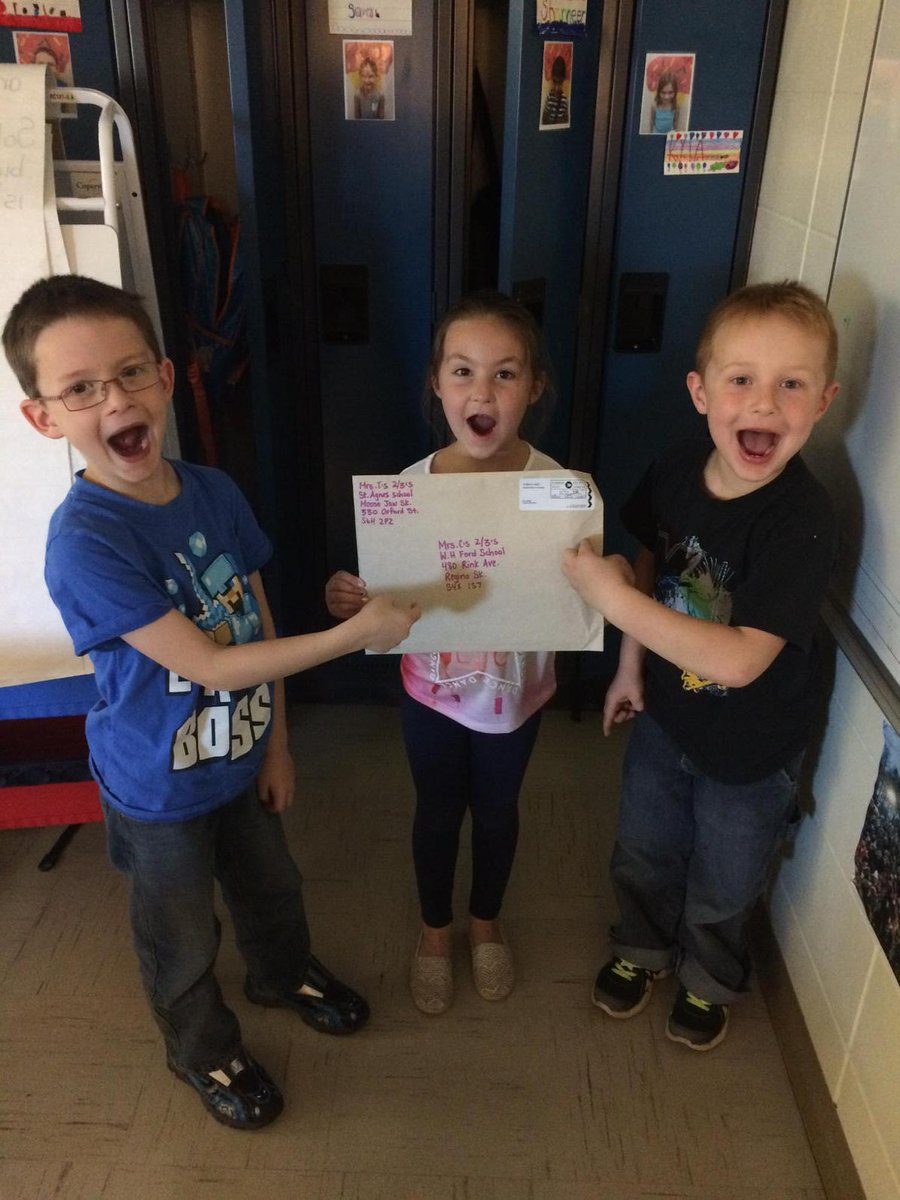 Can you see our excitement?? We got our penpal letters! #grade23life #penpals #superexcited