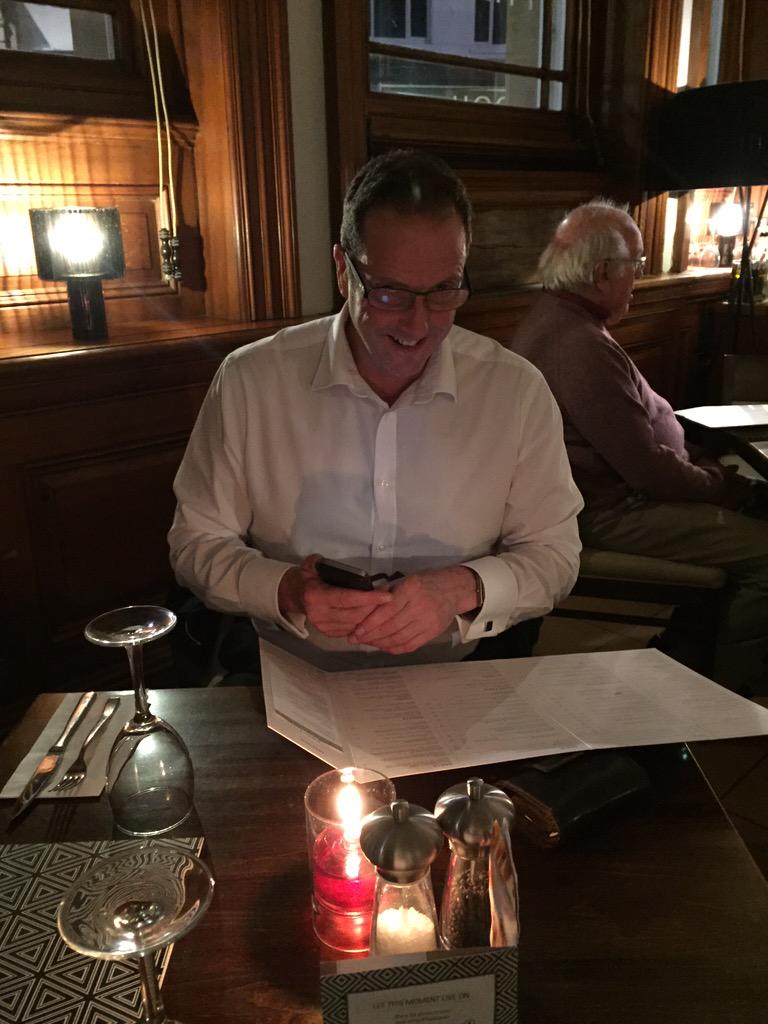 SophieSNCL's tweet photo. Enjoying a meal with Owen Hopkins whilst we prepare for a Trust Building workshop tomorrow in Torquay @NHSTrust http://t.co/5wGNinOsvz