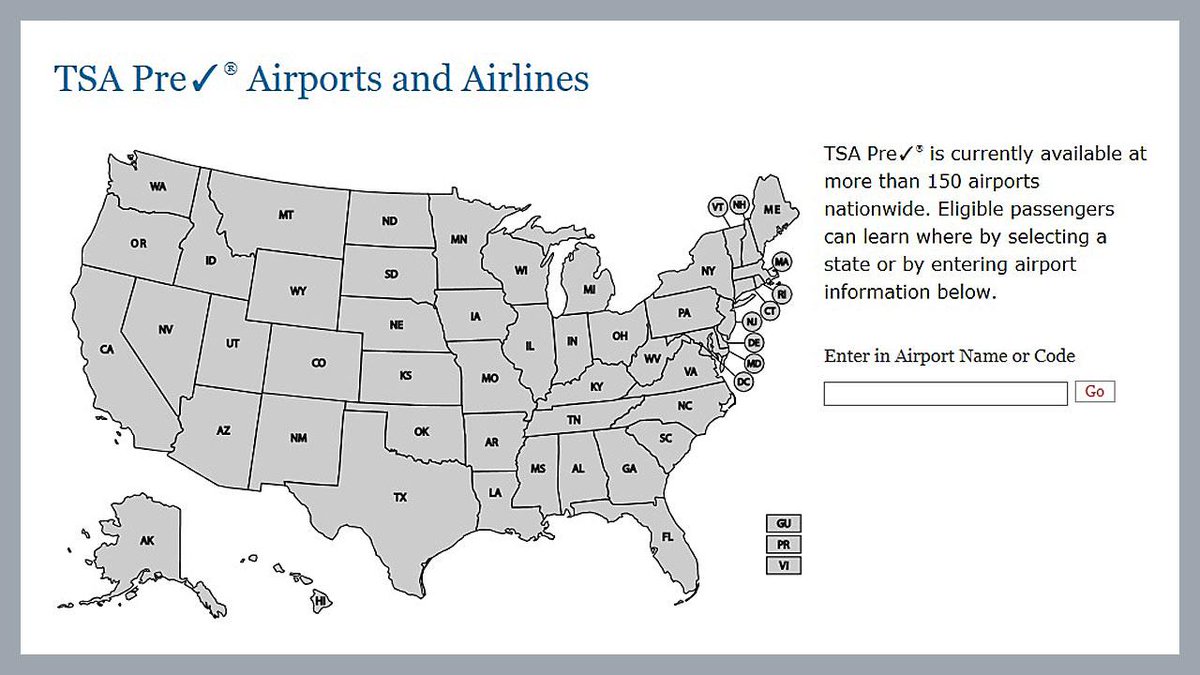 Try our interactive map to find out if #TSAprecheck is available where you are traveling: 1.usa.gov/1JQ63uz