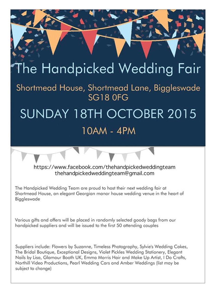 HandpickedWed's tweet image. #WeddingWednesday #WeddingFair This weekend 18 Oct come along and win prizes + money off vouchers for your wedding