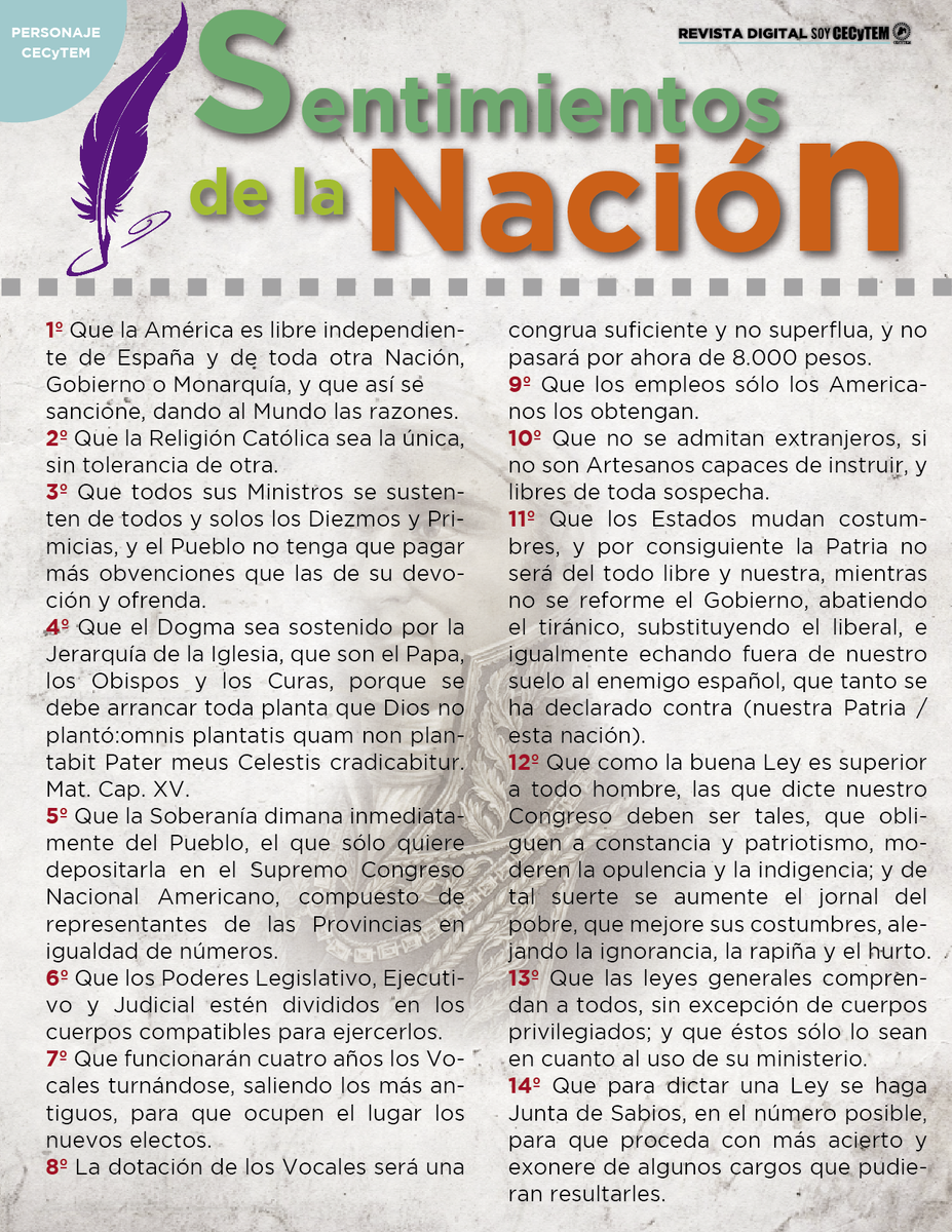 Top 125+ Imagenes del documento sentimientos de la nacion Top 125+ Imagenes del documento sentimientos de la nacion