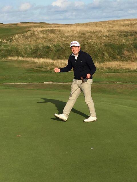 @m0ultrie jubilant after scrambling a par 4 at the 10th. #benhoganstyleplay #cutitback #roadtothefirstteam