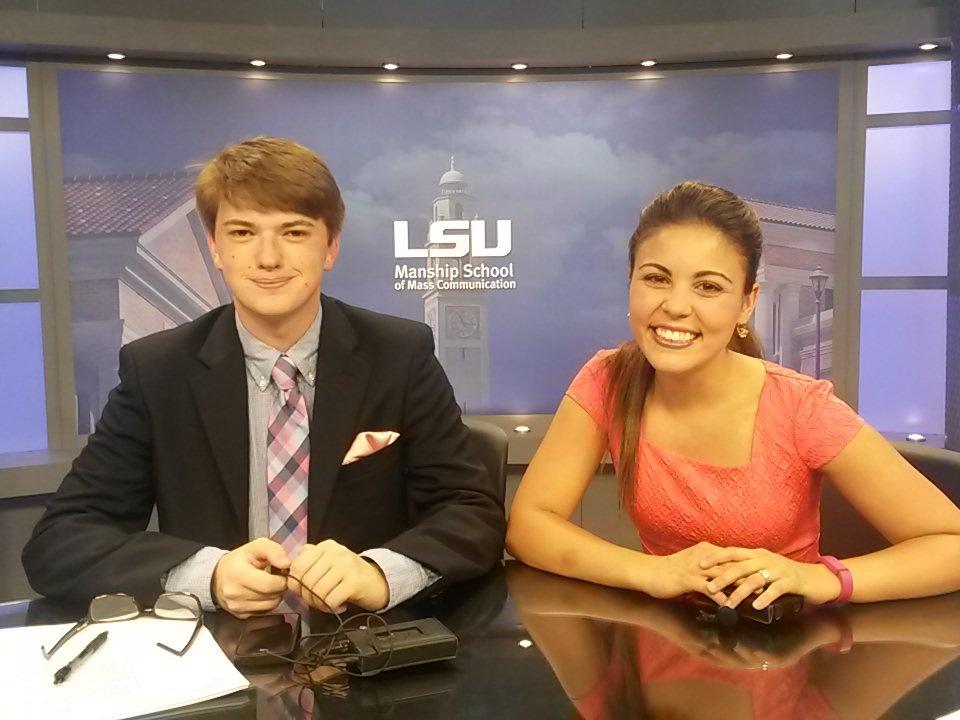 lsutigertv's tweet photo. On Wednesdays we wear pink! @mrabalaisLSU @Bonacquisti2 #LSUTTV Watch Newsbeat at 5 pm on http://t.co/BluqNEFtwl! http://t.co/a2uVr1WNno